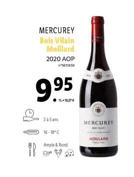 Mercurey Bois Vilain Moillard 2020 Aop