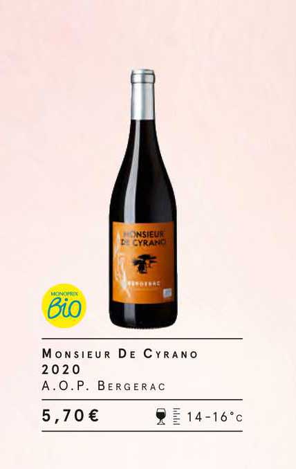 monsieur de cyrano 2020 a.o.p. bergerac