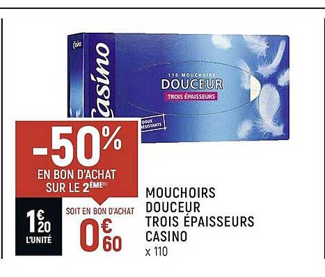 mouchoirs douceur trois épaisseurs casino
