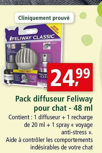 pack diffuseur feliway pour chat - 48 ml