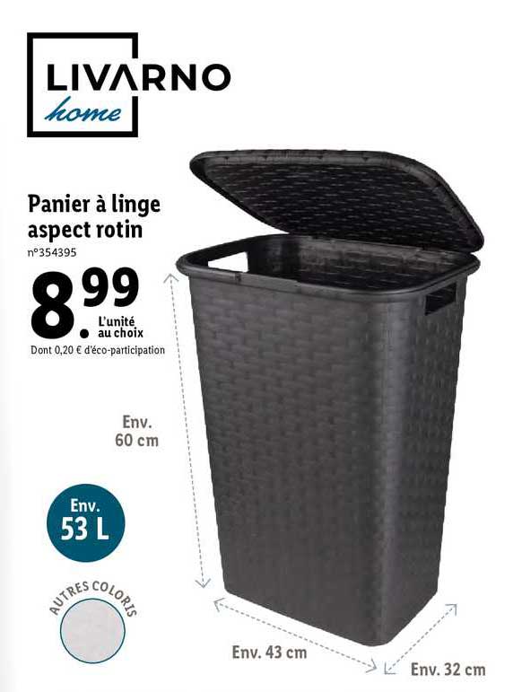 panier à linge aspect rotin livarno home