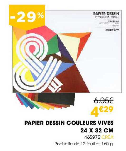 papier dessin couleurs vives 24 x 32 cm 465975 crea