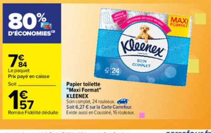 papier toilette "maxi format" kleenex