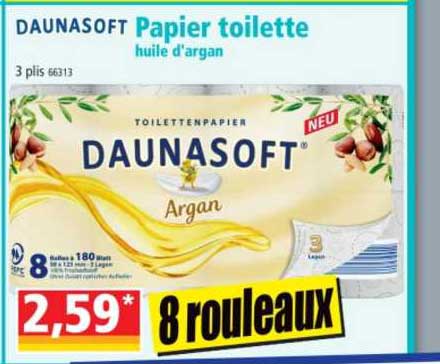 papier toilette huile d'argan daunasoft