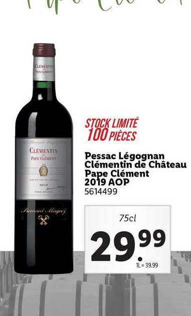 pessac légognan clémentin de château pâpe clément 2019 aop