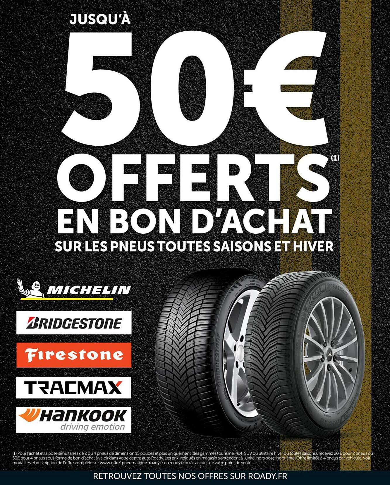 Pneus Toutes Saisons Et Hiver Michelin, Bridgestone, Firestone, Tracmax, Hankook