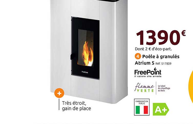 poêle à granulés atrium 5 freepoint