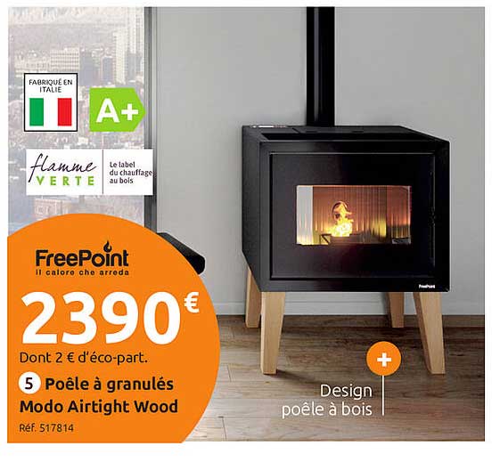 poêle à granulés modo airtight wood freepoint