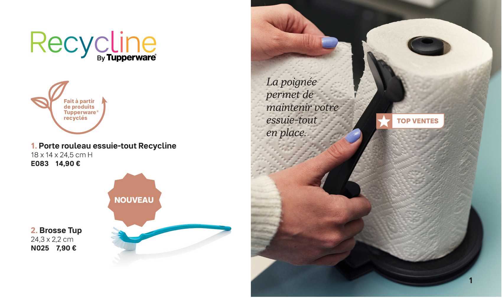 porte rouleau essuie-tout recycline, brosse tup