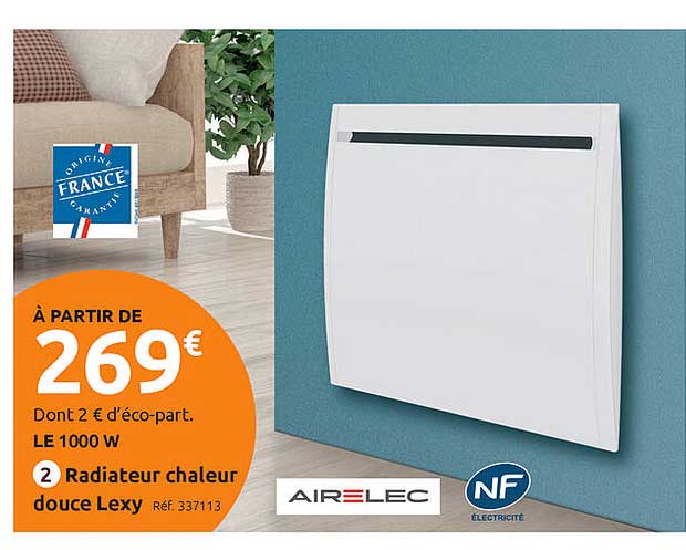 radiateur chaleur douce lexy airelec