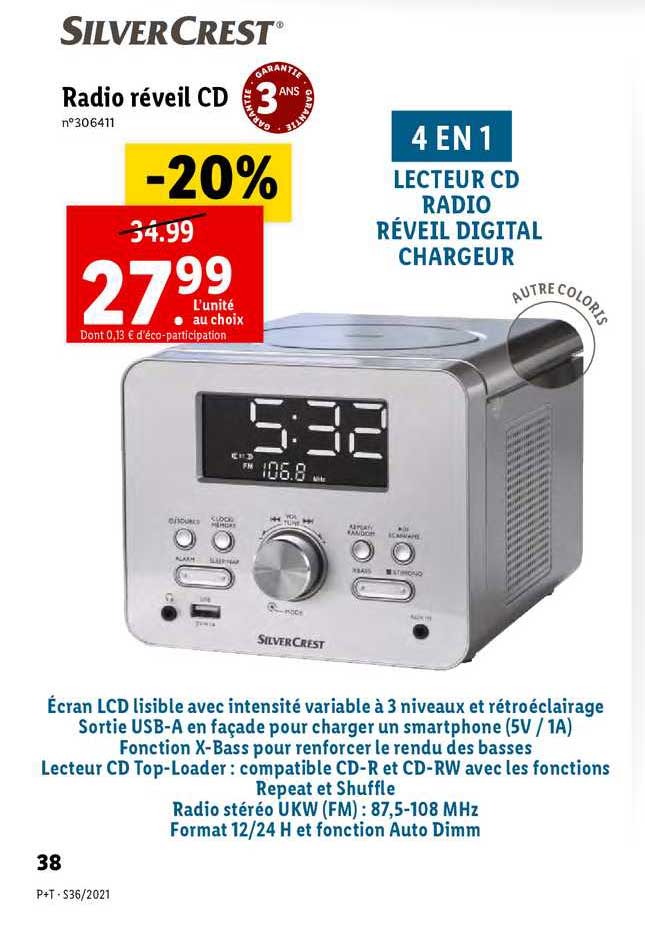 radio réveil cd sylver crest