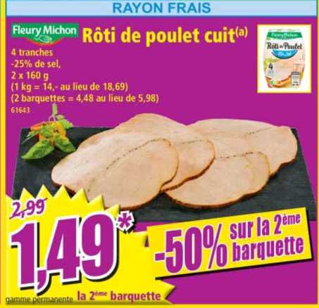 rôti de poulet cuit fleury michon