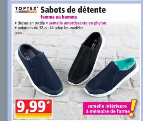 sabots de détente femme ou homme toptex