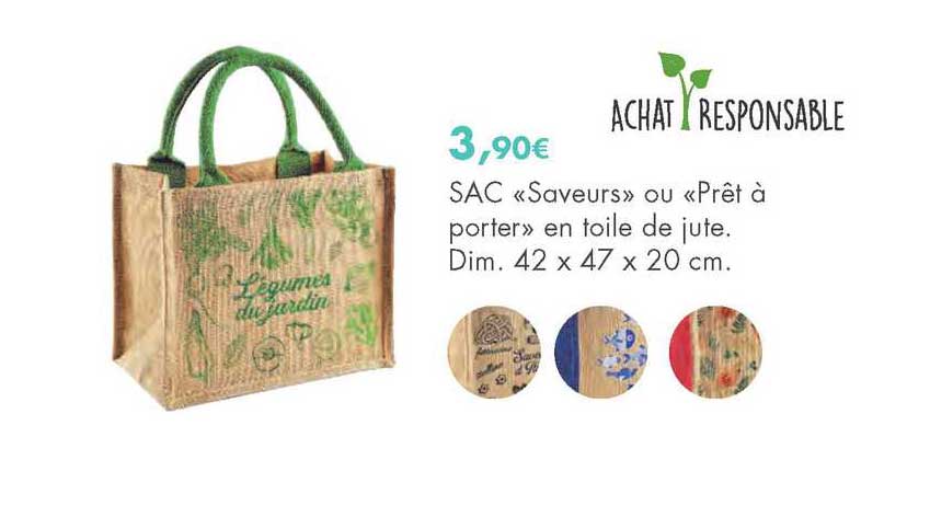 Sac «saveurs» Ou «prêt à Porter» En Toile De Jute