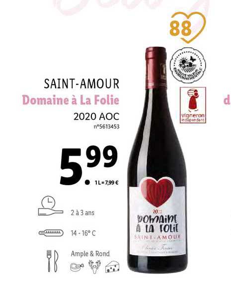saint-amour domaine à la folie 2020 aoc