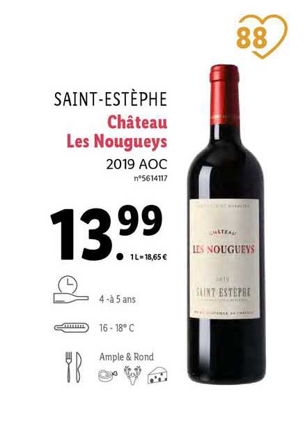 Saint-estèphe Château Les Nougueys 2019 Aoc