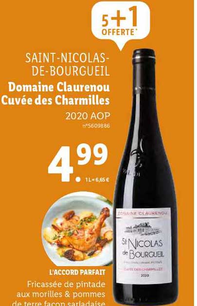 saint-nicolas-de-bougueil domaine claurenou cuvée des charmilles 2020 aop