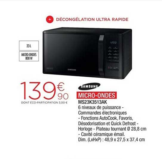samsung micro-ondes ms23k3513ak
