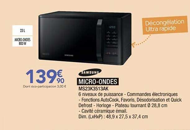 samsung micro-ondes ms23k3513ak