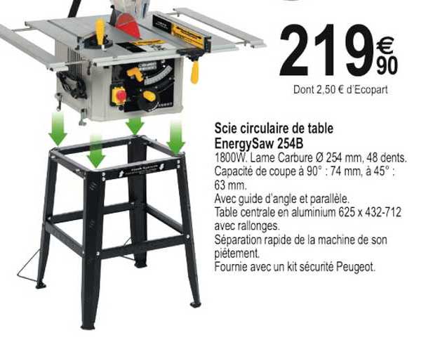 scie circulaire de table energy saw 254b