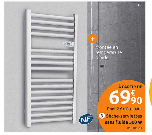 sèche-serviettes fluide 500 w
