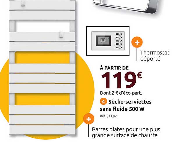 sèche-serviettes fluide 500 w