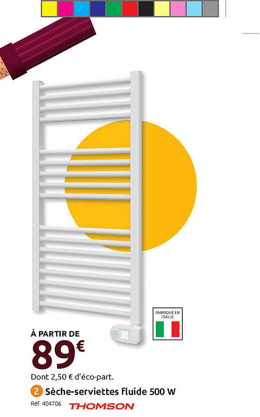 sèche-serviettes fluide 500w thomson