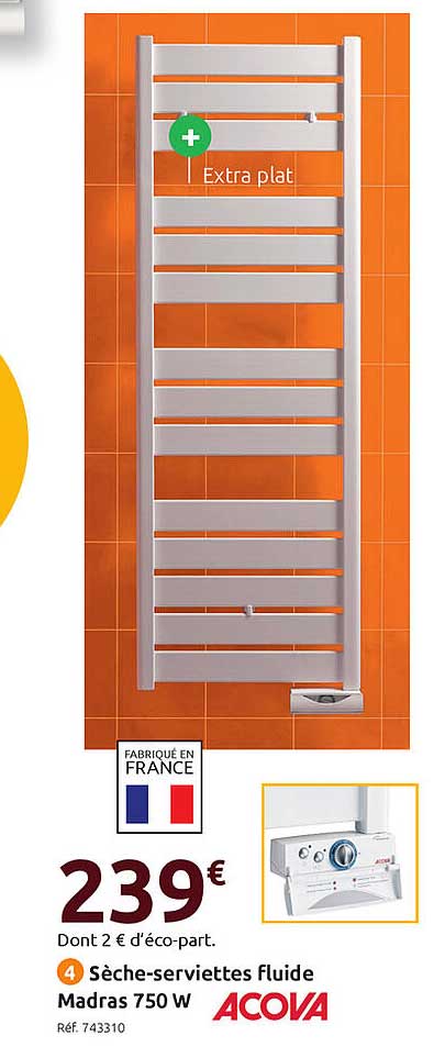 Sèche-serviettes Fluide Madras 750 W Acova