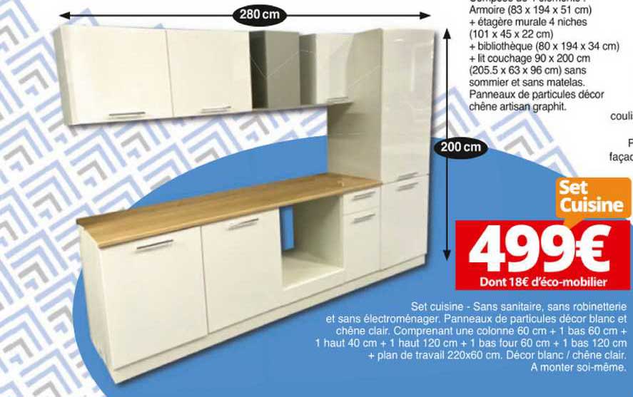 set cuisine sans sanitaire sans robinetterie et sans électroménager