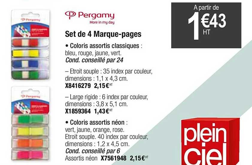 set de 4 marque-pages pergamy