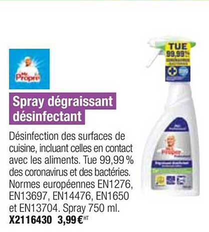 spray dégraissant désinfectant mr propre