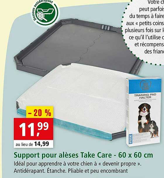 support pour alèses take care - 60 x 60 cm