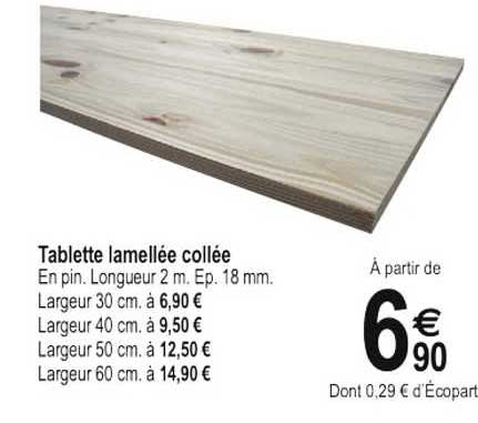 Tablette Lamellée Collée