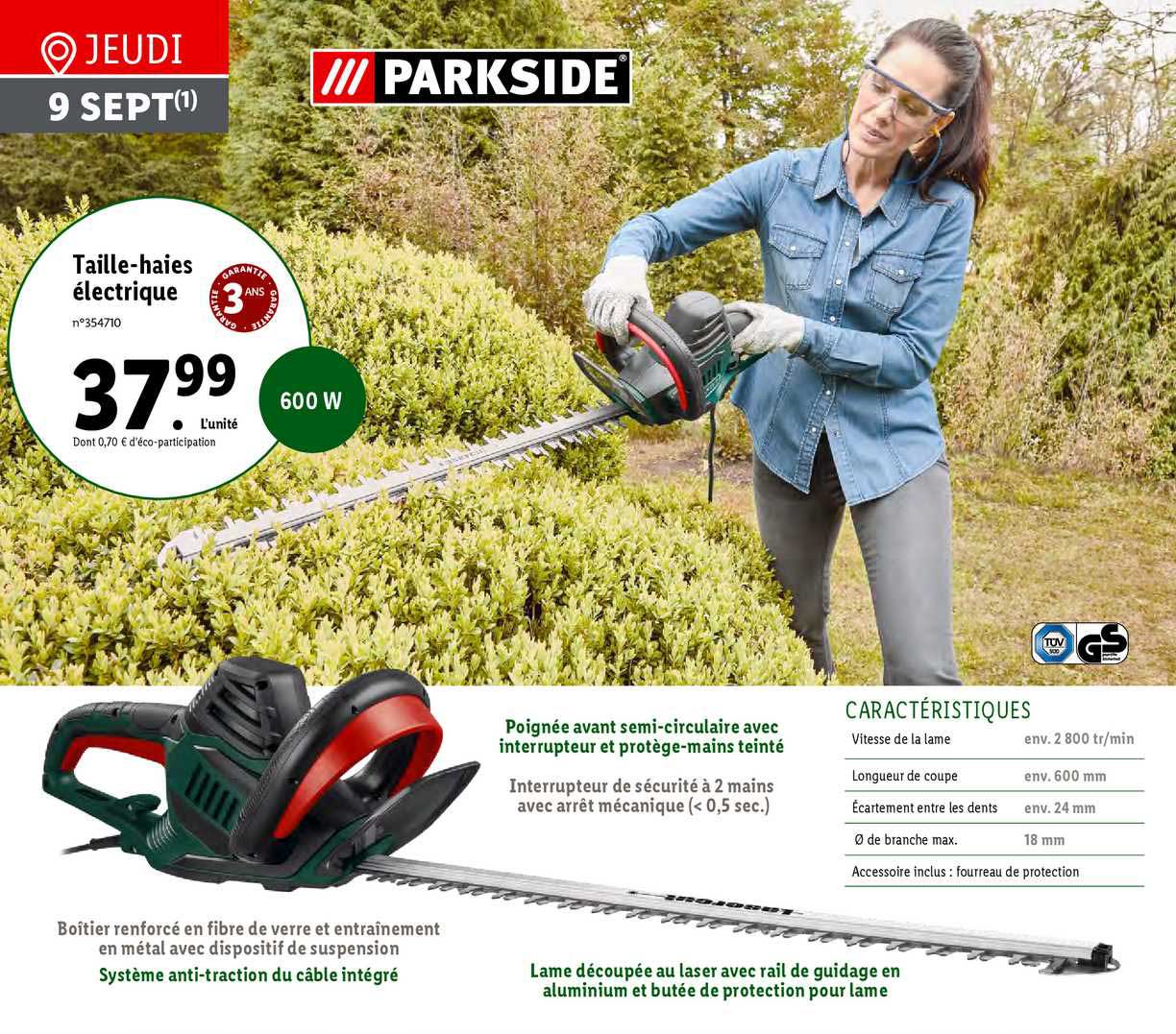 taille-haies électrique parkside