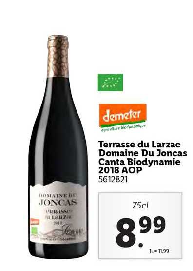 terrasse du larzac domaine du joncas canta biodynamie 2018 aop