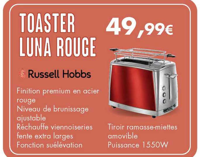 toaster luna rouge russell hobbs