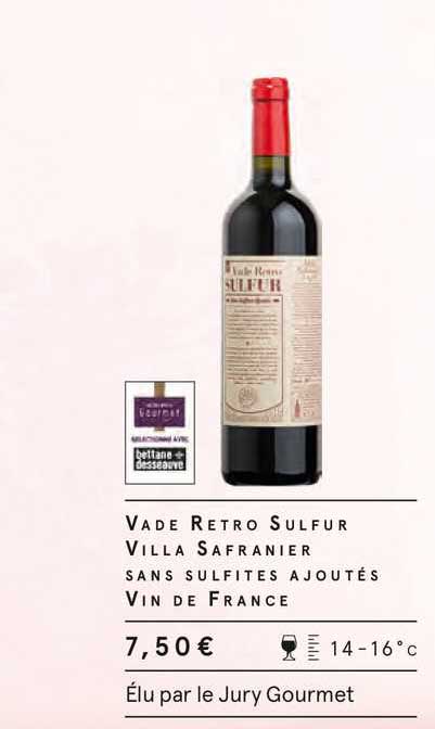 vade retro sulfur villa safranier sans sulfites ajoutés vin de france
