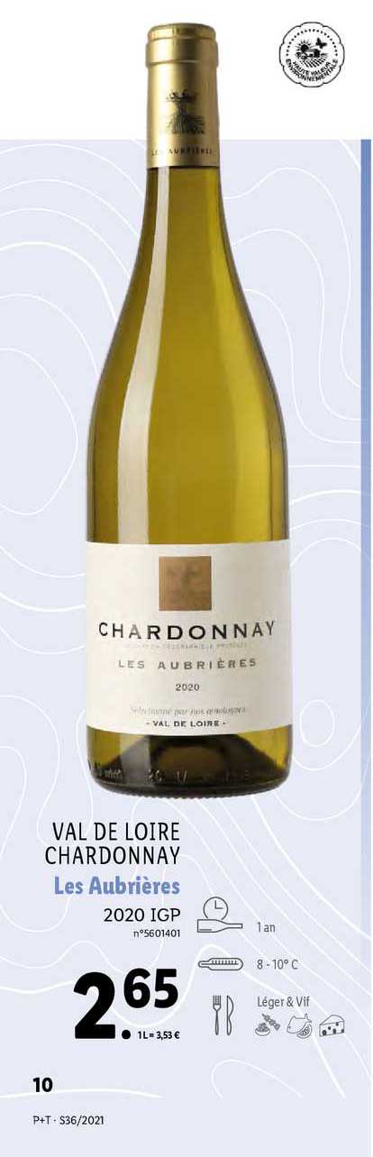 val de loire chardonnay les aubrières 2020 igp