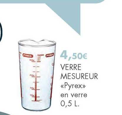 verre mesureur «pyrex» en verre