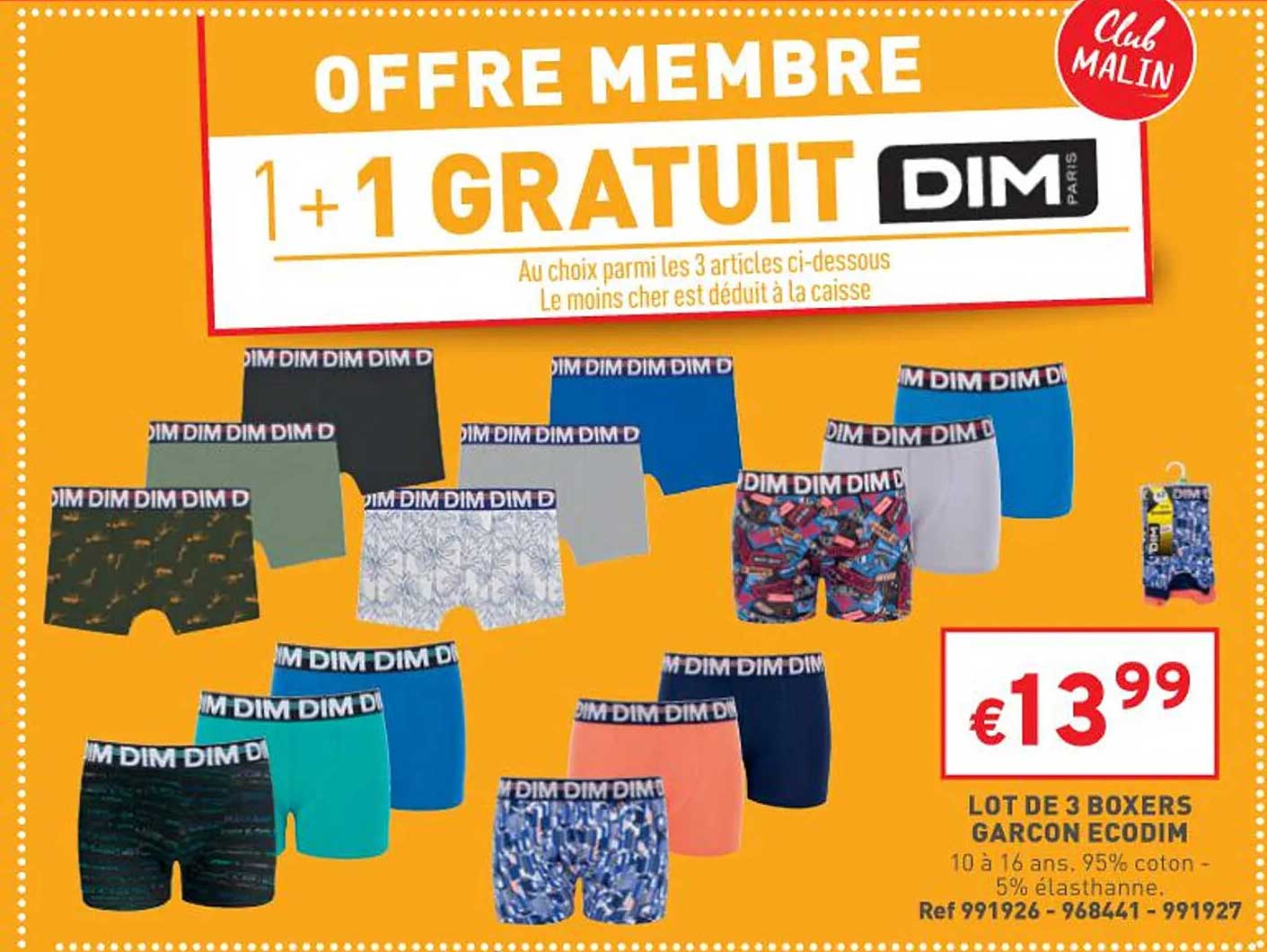 Lot De 3 Boxers Garçon écodim