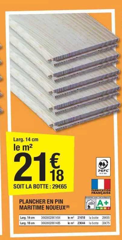plancher en pin maritime noueux