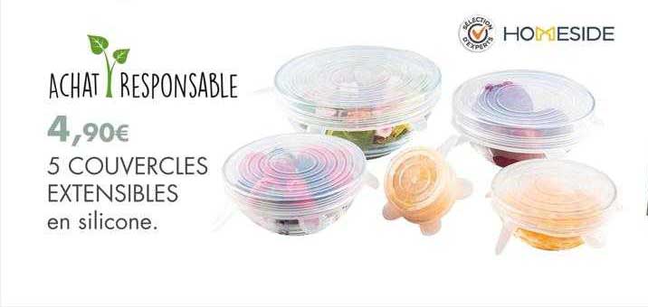 5 Couvercles Extensibles En Silicone Homeside