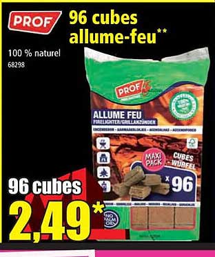96 cubes allume-feu prof