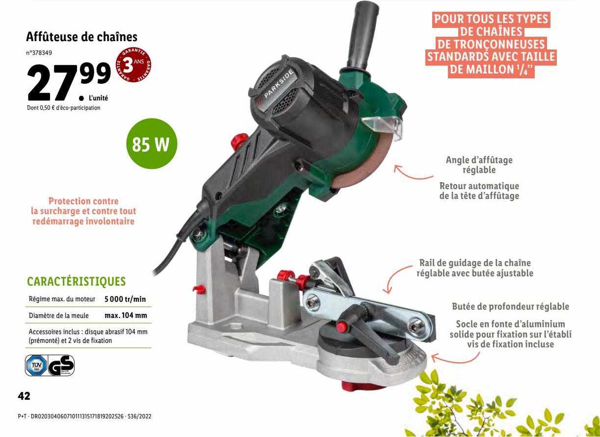 affûteuse de chaînes parkside