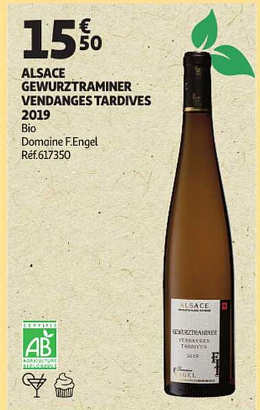 alsace gewurztraminer vendanges tardives 2019 bio domaine f.engel