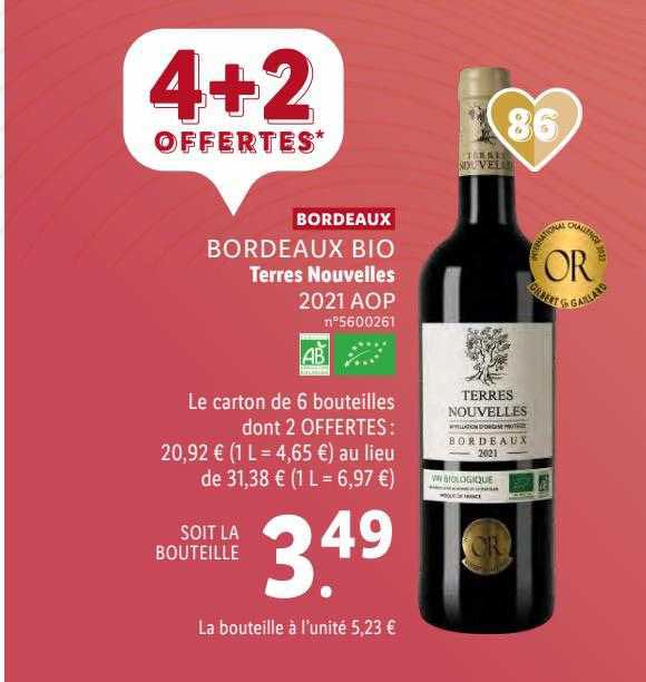 bordeaux bio terres nouvelles 2021 aop