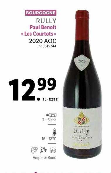bourgogne rully paul benoît "les courtots" 2020 aoc