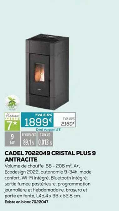 cadel 7022049 cristal plus 9 antracite