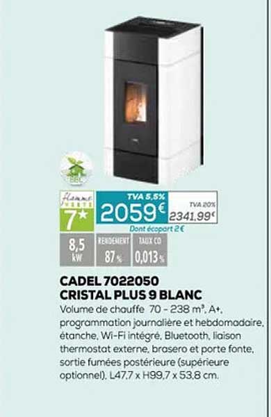 cadel 7022050 cristal plus 9 blanc
