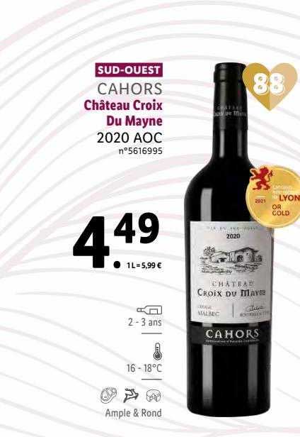 Cahors Château Croix Du Mayne 2020 Aoc